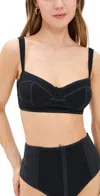 Ulla Johnson Ravello Underwire Bikini Top In Noir