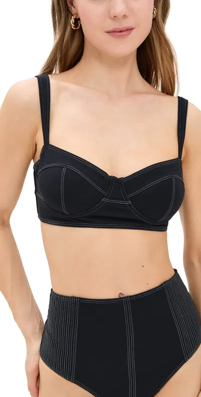 ULLA JOHNSON RAVELLO BIKINI TOP NOIR