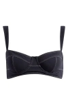 Shop Ulla Johnson Ravello Underwire Bikini Top In Noir