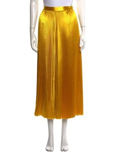 Pre-owned Ulla Johnson Raw-edge Trim Midi Length Skirt In Gold/metallic