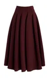 Ulla Johnson Rea High Waist Midi Skirt In Burgundy