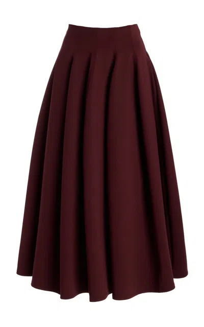Ulla Johnson Rea High Waist Midi Skirt In Burgundy