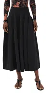 Ulla Johnson Rea High Waist Midi Skirt Noir In Black
