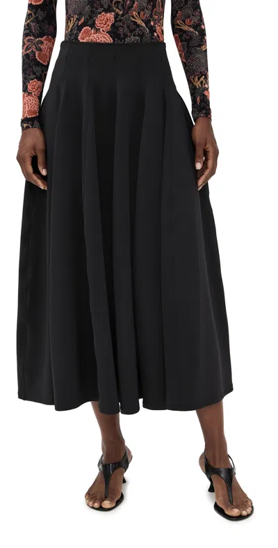 Ulla Johnson Rea High Waist Midi Skirt Noir In Black