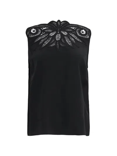 Ulla Johnson Rea Lace-appliqué Top In Black