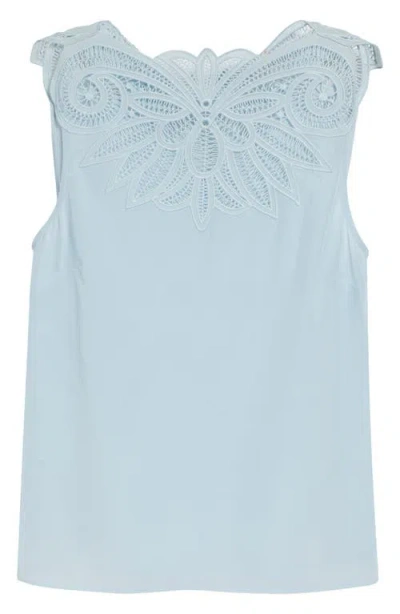 Ulla Johnson Rea Silk Embroidered Top In Blue