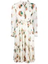 Ulla Johnson Reina Ruffled Midi Shirtdress In Neutrals