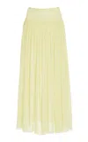 Ulla Johnson Reina Silk Chiffon Midi Skirt In Lime Green