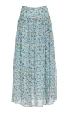 Ulla Johnson Reina Silk Chiffon Midi Skirt In Print