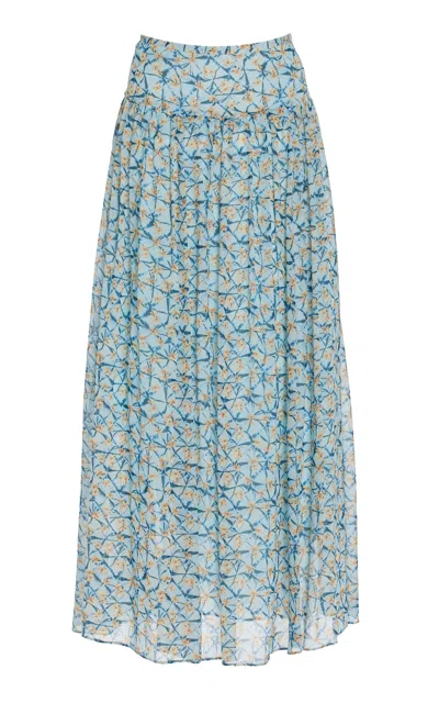 Ulla Johnson Reina Silk Chiffon Midi Skirt In Print