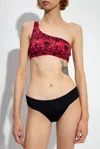 Ulla Johnson Reina One-shoulder Printed Bikini Top In Pink