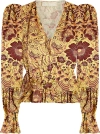 Ulla Johnson Women Ren Peplum Top Blouse In Amber In Multi