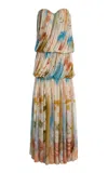 Ulla Johnson Reverie Strapless Silk Gown In Multi