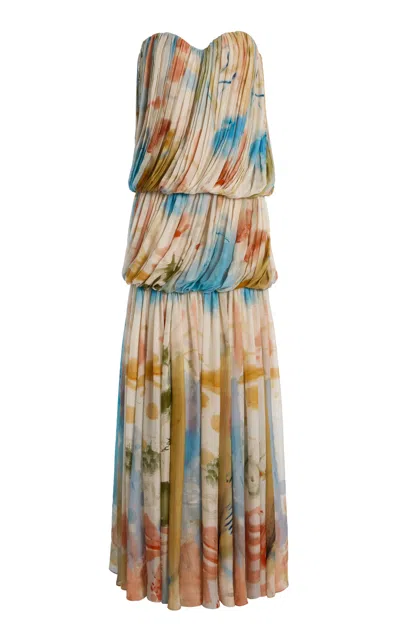 Ulla Johnson Reverie Strapless Silk Gown In Multi