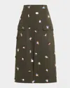 Ulla Johnson Rhodes Sequined Midi Skirt In Cypress