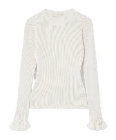 Ulla Johnson Ribbed Knitted Sweater In White