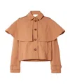 Ulla Johnson River Cape-effect Crinkled-shell Jacket In Brown