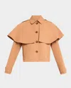 Ulla Johnson River Layered Jacket With Removable Cape In Brown
