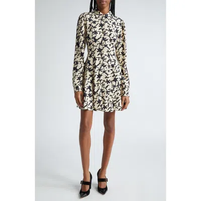 ULLA JOHNSON ULLA JOHNSON ROANNE ABSTRACT PRINT LONG SLEEVE MINI SHIRTDRESS