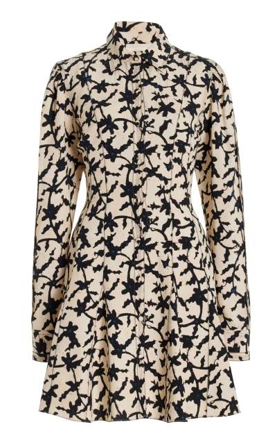Ulla Johnson Roanne Tie-detailed Mini Shirt Dress In Moonstone