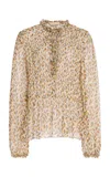Ulla Johnson Robbie Sheer Silk Top In Multi