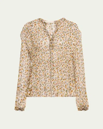 Ulla Johnson Robbie Tie-front Silk Blouse In White