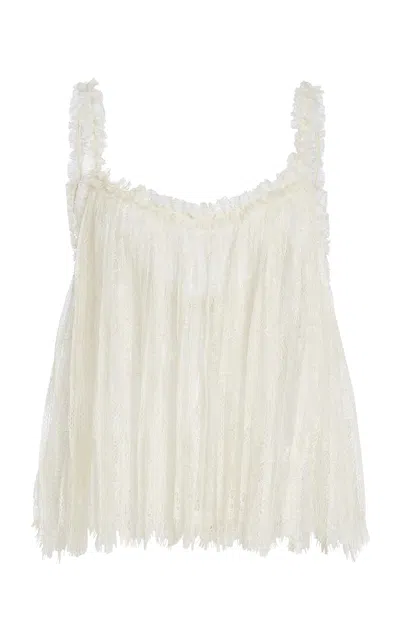 Ulla Johnson Romy Chantilly Lace Top In Ivory