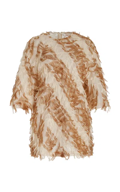 Ulla Johnson Rory Fil Coupe Linen-cotton Mini Dress In Tan