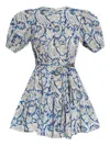 Ulla Johnson Rosalie Short Sleeve Mini Dress In Ciel In Blue