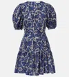 Ulla Johnson Rosalie Short Sleeve Mini Dress Ocean