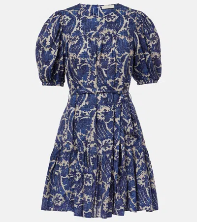 ULLA JOHNSON ROSALIE PRINTED COTTON-BLEND MINIDRESS