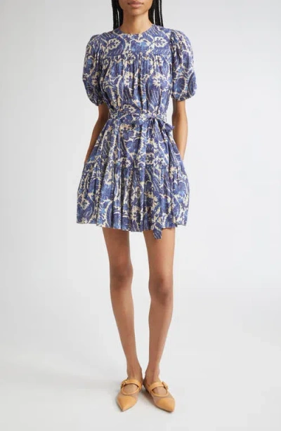 Ulla Johnson Rosalie Puff Sleeve Minidress In Blue