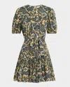 Ulla Johnson Rosalie Short-sleeve Mini Dress In Green