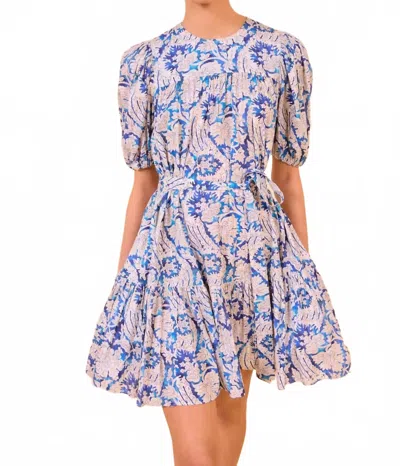 Ulla Johnson Rosalie Short Sleeve Mini Dress In Ciel In Blue