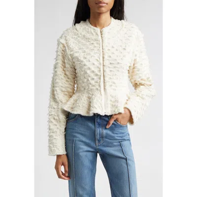 Ulla Johnson Rosalind Zip Peplum Jacket In Ivory In White