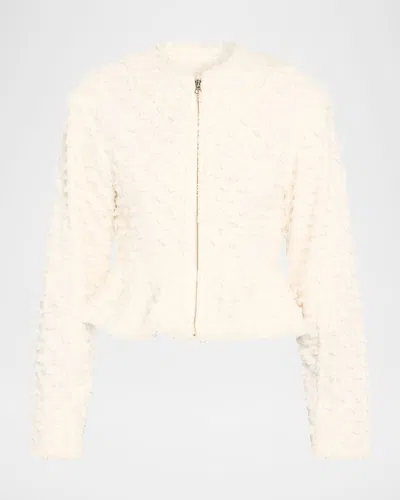 Ulla Johnson Rosalind Frayed Peplum Jacket In Neutral