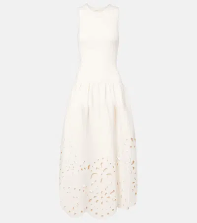Ulla Johnson Rosaline Broderie Anglaise Midi Dress In White