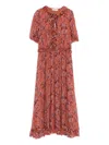Ulla Johnson Rosamunde Ruffled Floral-pattern Midi Dress In Pink