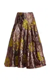 Ulla Johnson Rosara Metallic Midi Skirt In Multi