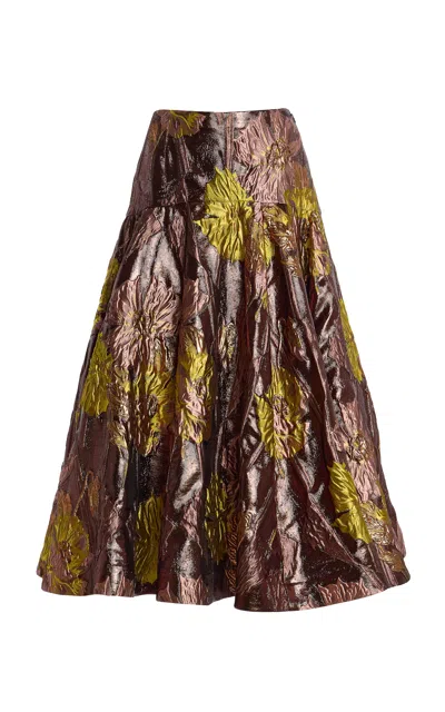Ulla Johnson Rosara Metallic Midi Skirt In Multi