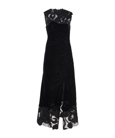 Ulla Johnson Rosaria Embroidered Ruched Dress In Black