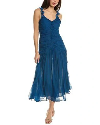 Pre-owned Ulla Johnson Rosaria Silk Dress Women's In Blue