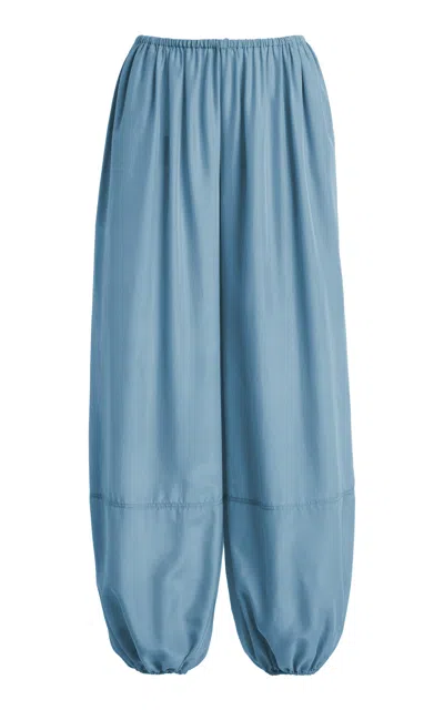 Ulla Johnson Rosen Cinched Silk Pants In Blue