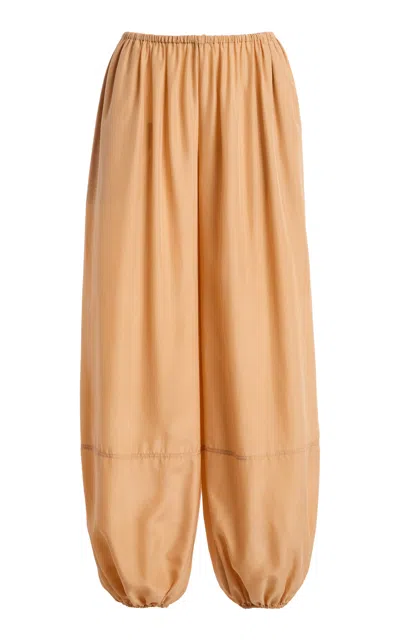 Ulla Johnson Rosen Cinched Silk Pants In Brown