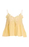 Ulla Johnson Rosie Embroidered Silk Crepe De Chine Top In Neutral