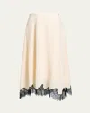 Ulla Johnson Rosine Lace-trim Asymmetric Silk Skirt In White