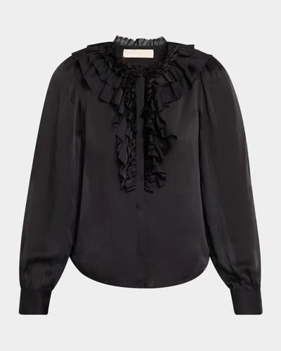 ULLA JOHNSON ROUEN RUFFLED SILK BLOUSE