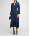 Ulla Johnson Rouen Silk Crepe De Chine Midi Dress In Midnight
