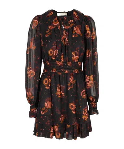 Ulla Johnson Adara Tiered-ruffle Mini Silk Dress In Blue