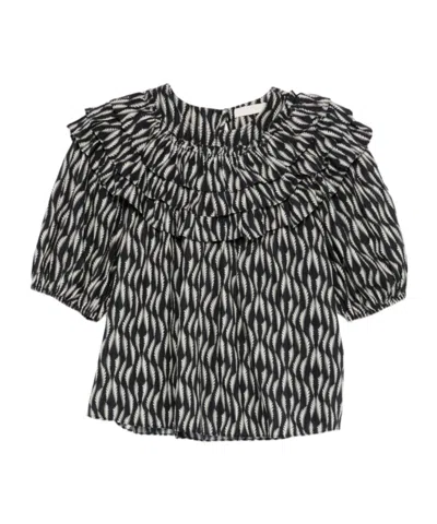 Ulla Johnson Round-neck Pullover Shirt In Black